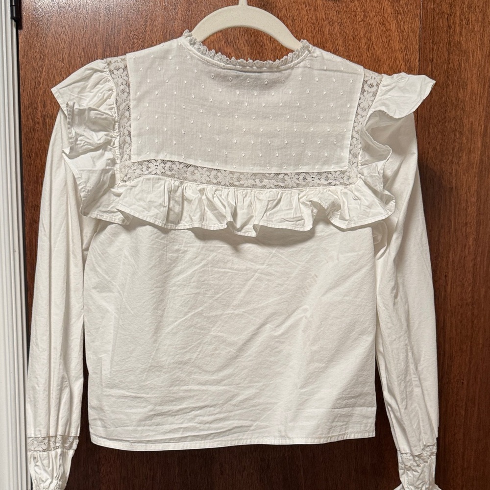 ASOS Cream Ruffled Button-Up Blouse - Picture 4 of 4